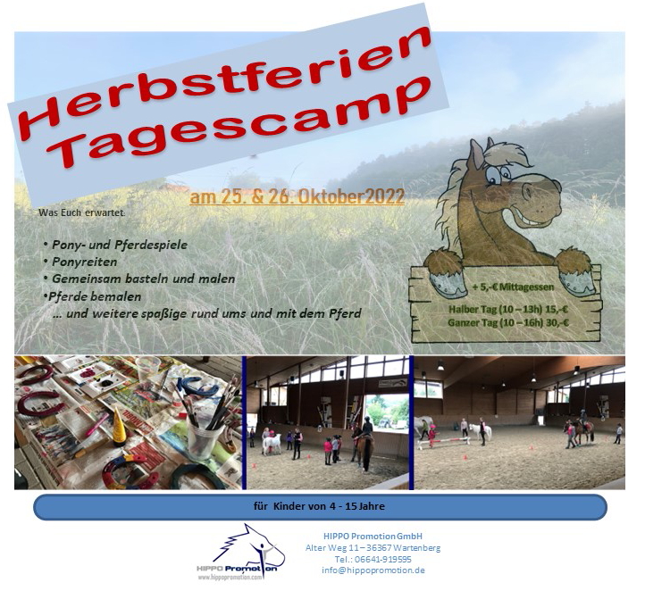 Ferien-Reitcamp Okt 2022 in Wartenberg