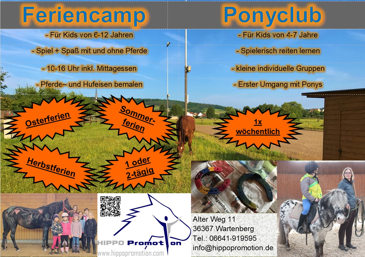 Feriencamp + Ponyclub (Flyer)